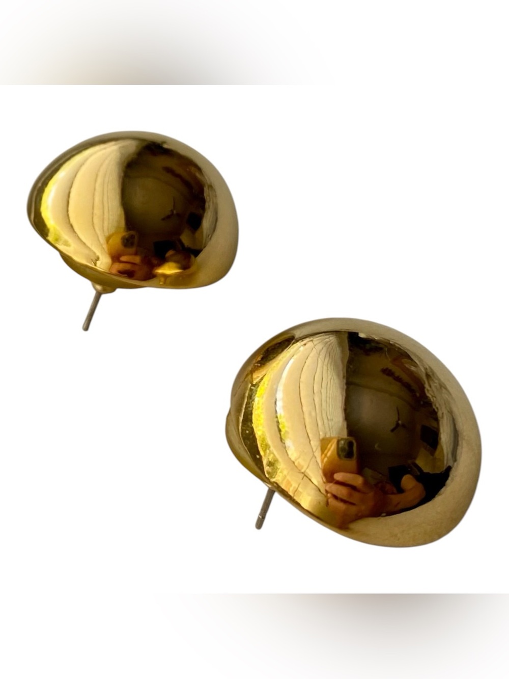 Vintage Dome Gold Stud Earrings